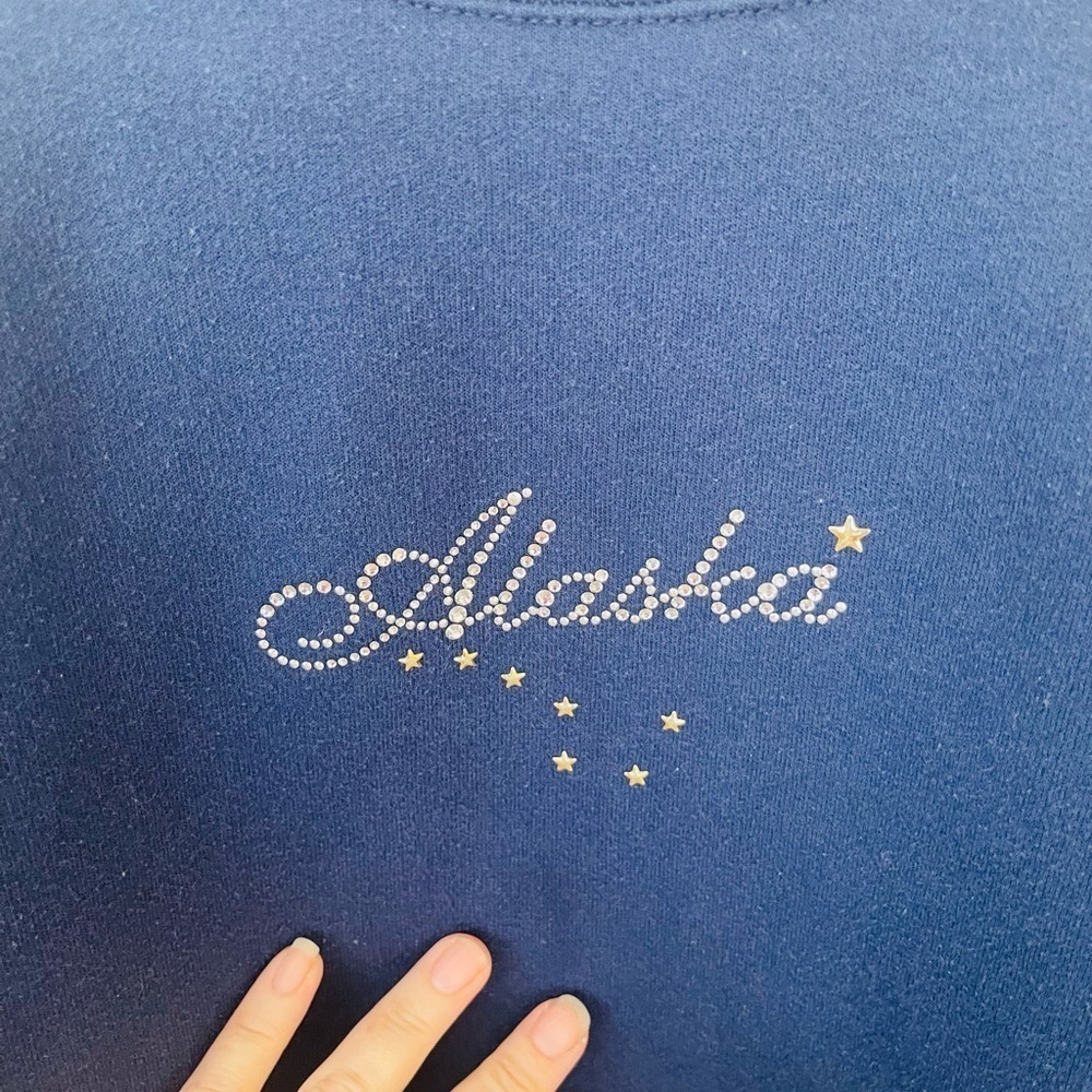 Christine Alexander Women’s Alaska Blue Pullover Sweatshirt Size X-Large - Picture 3 of 4